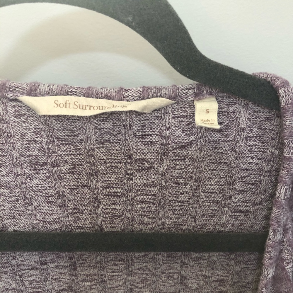 Soft Surroundings Purple Cuddle Bug Topper Cardigan Small View 3